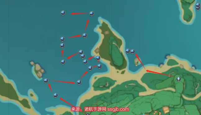 原神海灵芝采集路线图 17条海灵芝收集线路