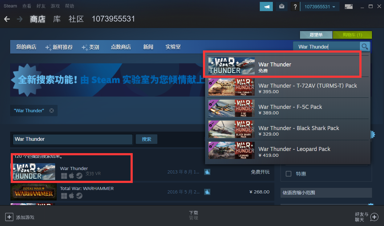 战争雷霆steam叫什么（战争雷霆steam怎么搜出来）