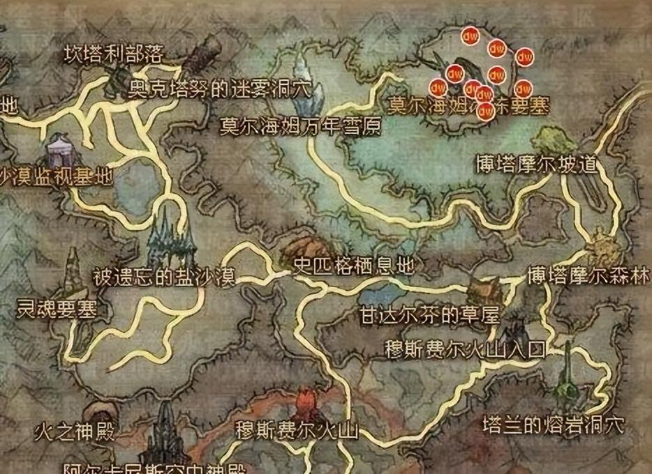 永恒之塔魔族采集分布（永恒之塔1-400熟练度采集地点分布）