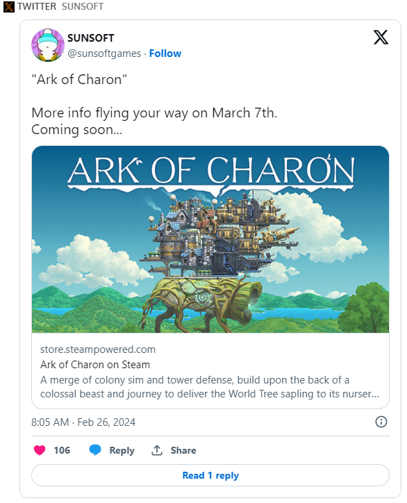 《Ark of Charon》Steam 即将推出