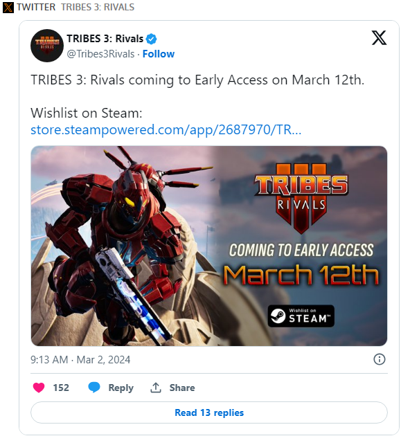 科幻射击《Tribes 3：Rivals》抢先体验版3/12 决定！自定义模式地图让对战更加刺激