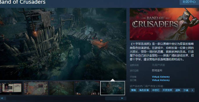 中世纪奇幻策略角色扮演游戏《十字军圣战团》Steam页面开放 发行日期待定